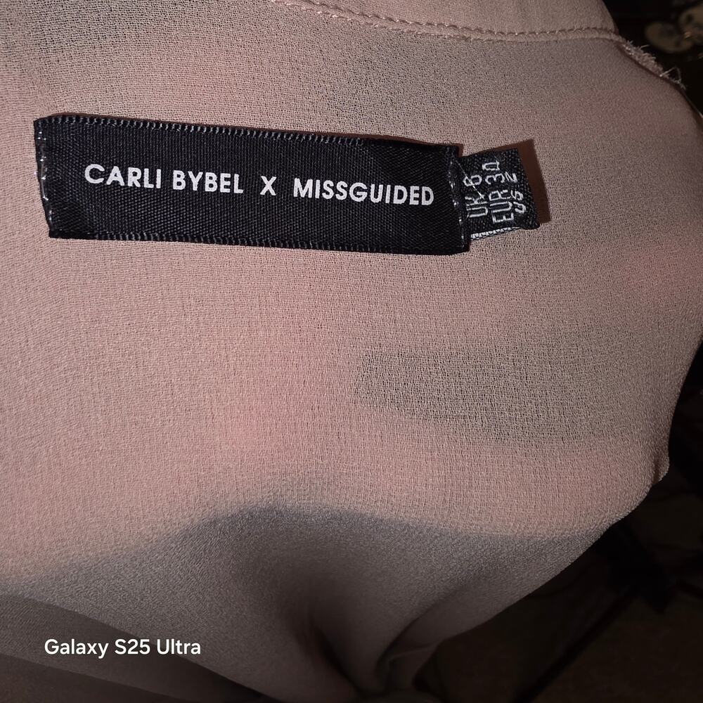 Carli Bybel x Missguided blush duster with satin belt sz 2 EU 34 - Picture 7 of 7